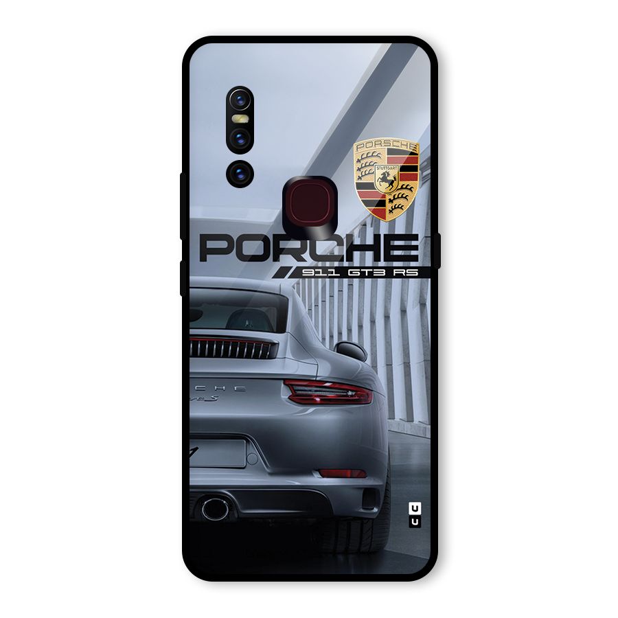 Classy Supercar Glass Back Case for Vivo V15