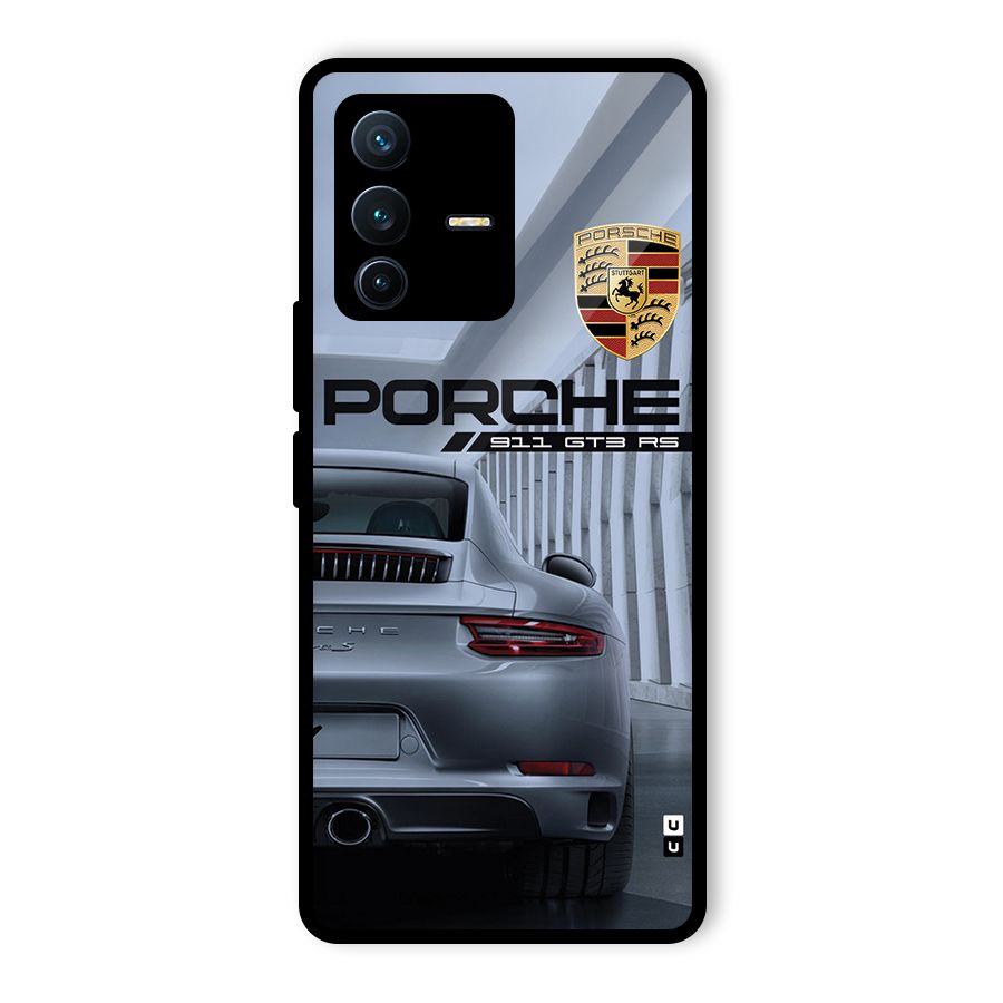 Classy Supercar Glass Back Case for Vivo V23 Pro