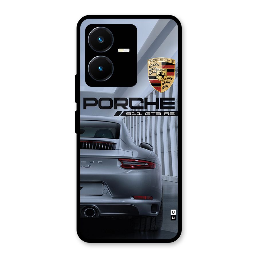 Classy Supercar Glass Back Case for Vivo Y22s