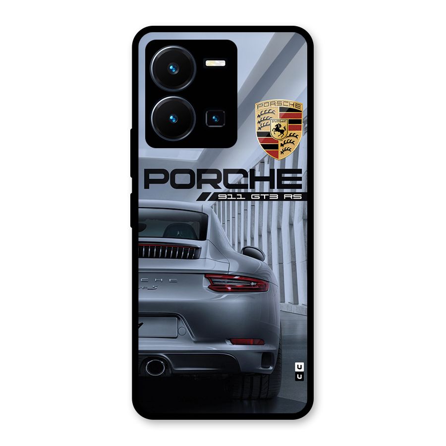 Classy Supercar Glass Back Case for Vivo Y35