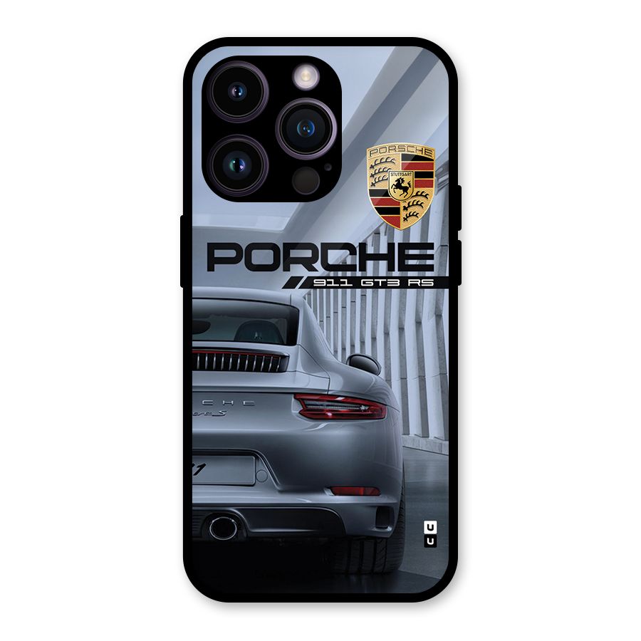 Classy Supercar Glass Back Case for iPhone 14 Pro