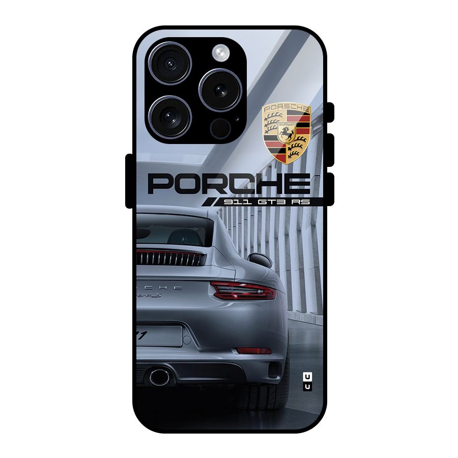 Classy Supercar Glass Back Case for iPhone 15 Pro