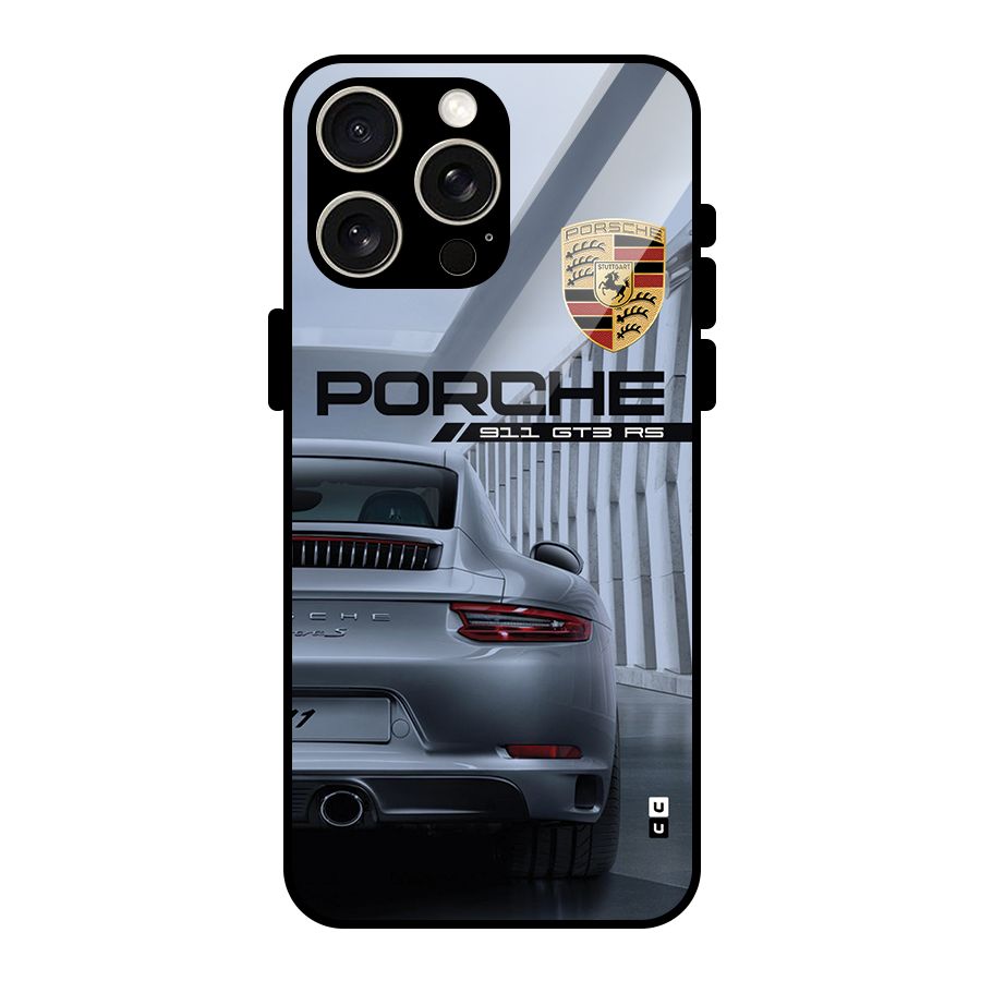 Classy Supercar Glass Back Case for iPhone 15 Pro Max