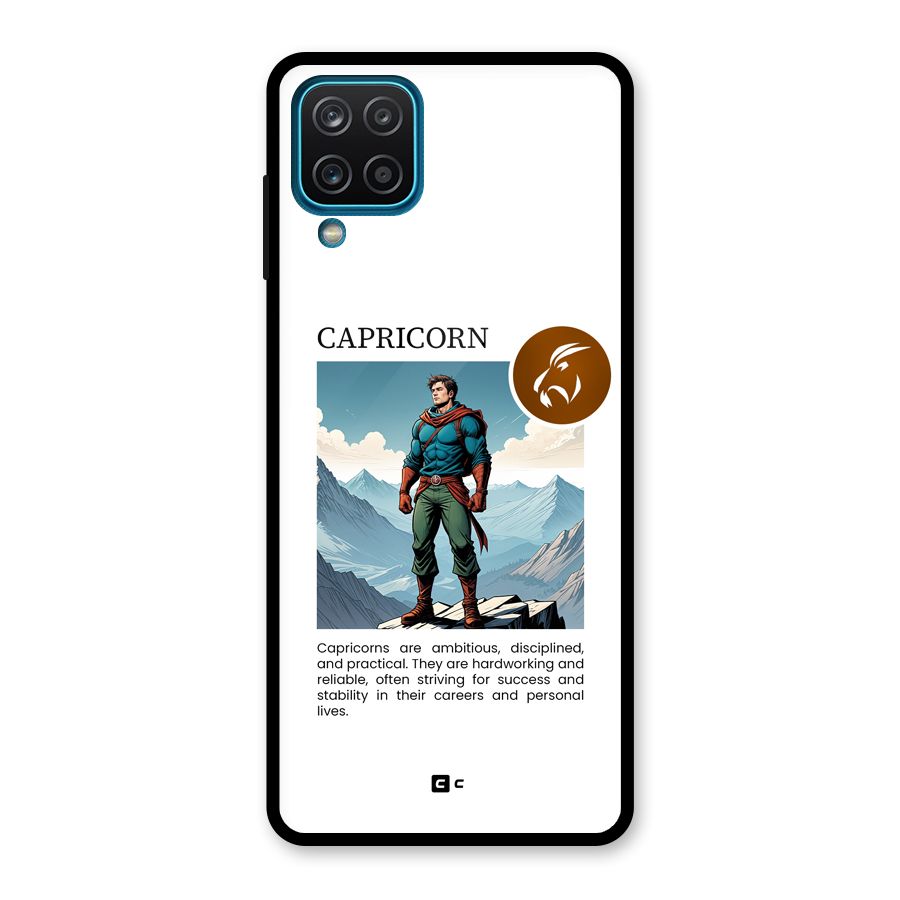 Clever Capricorn Glass Back Case for Galaxy A12