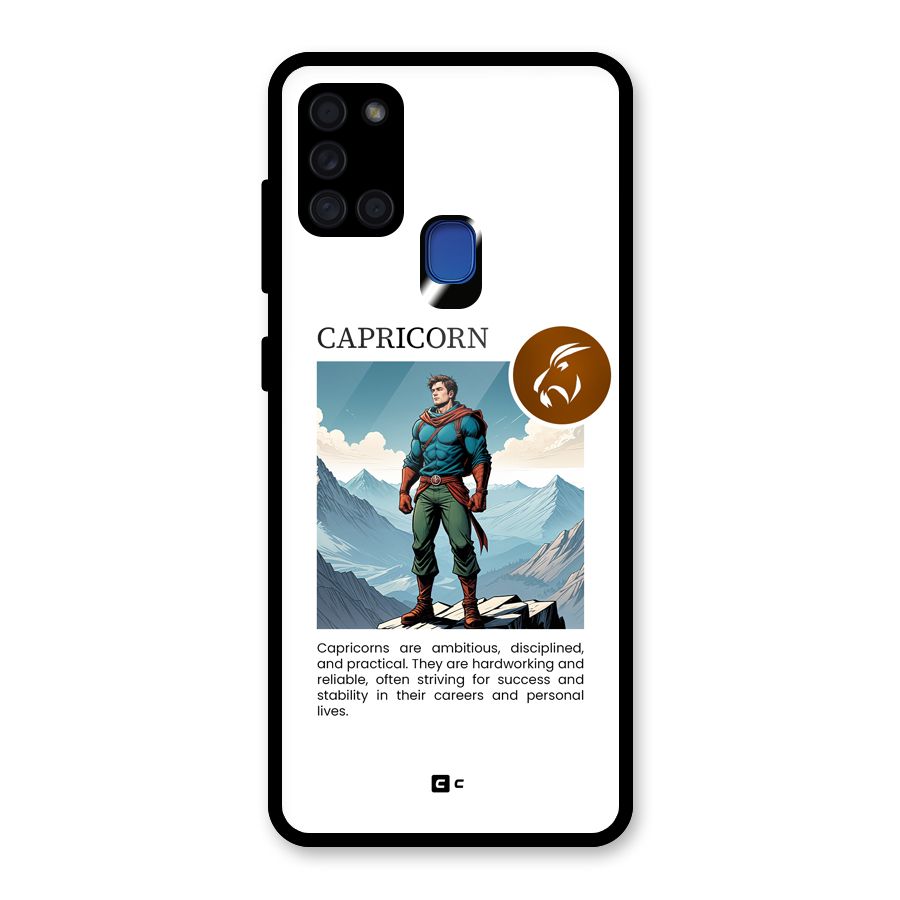 Clever Capricorn Glass Back Case for Galaxy A21s