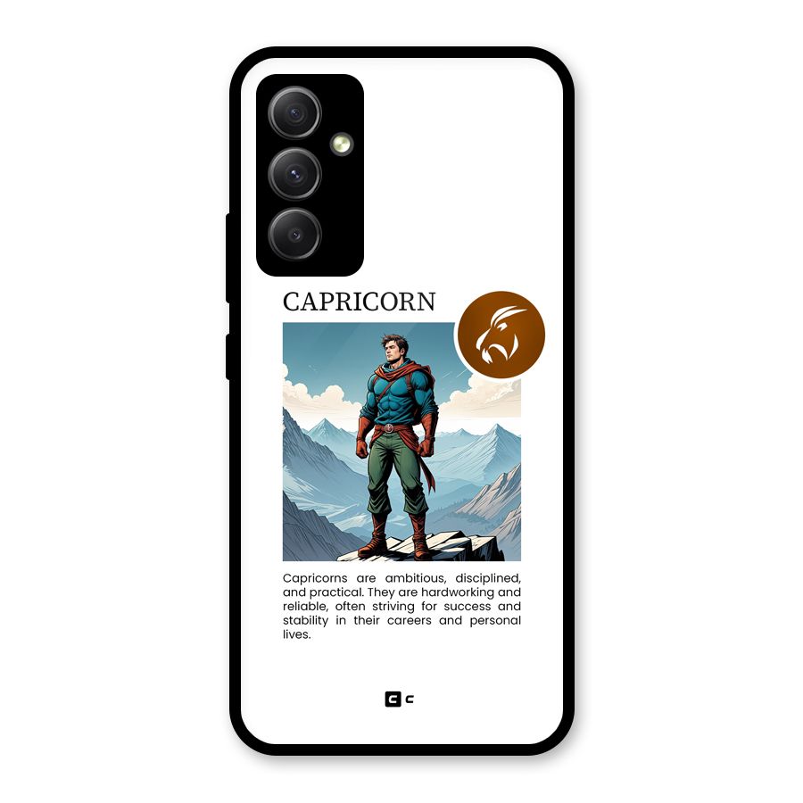 Clever Capricorn Glass Back Case for Galaxy A34