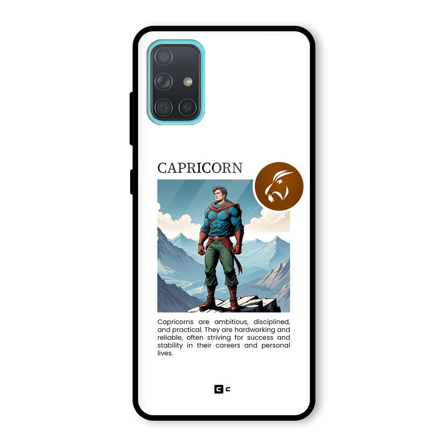 Clever Capricorn Glass Back Case for Galaxy A71