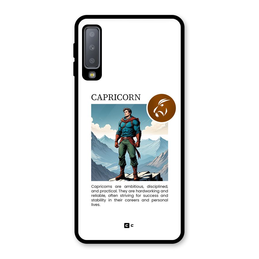 Clever Capricorn Glass Back Case for Galaxy A7 (2018)