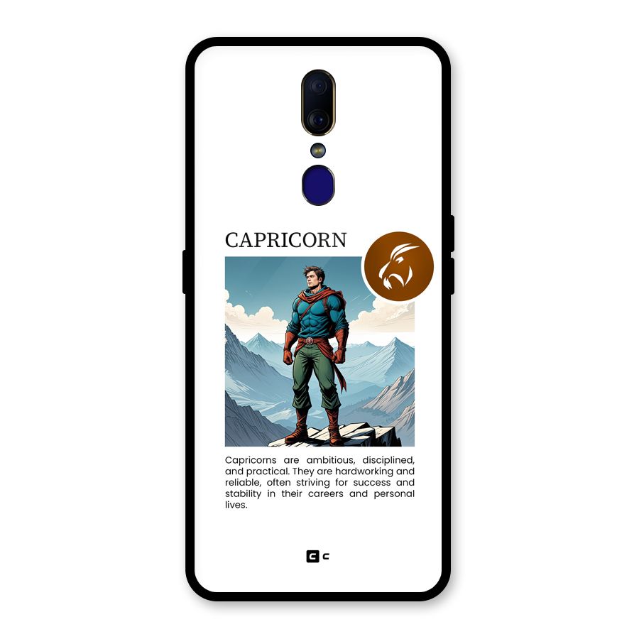 Clever Capricorn Glass Back Case for Oppo F11