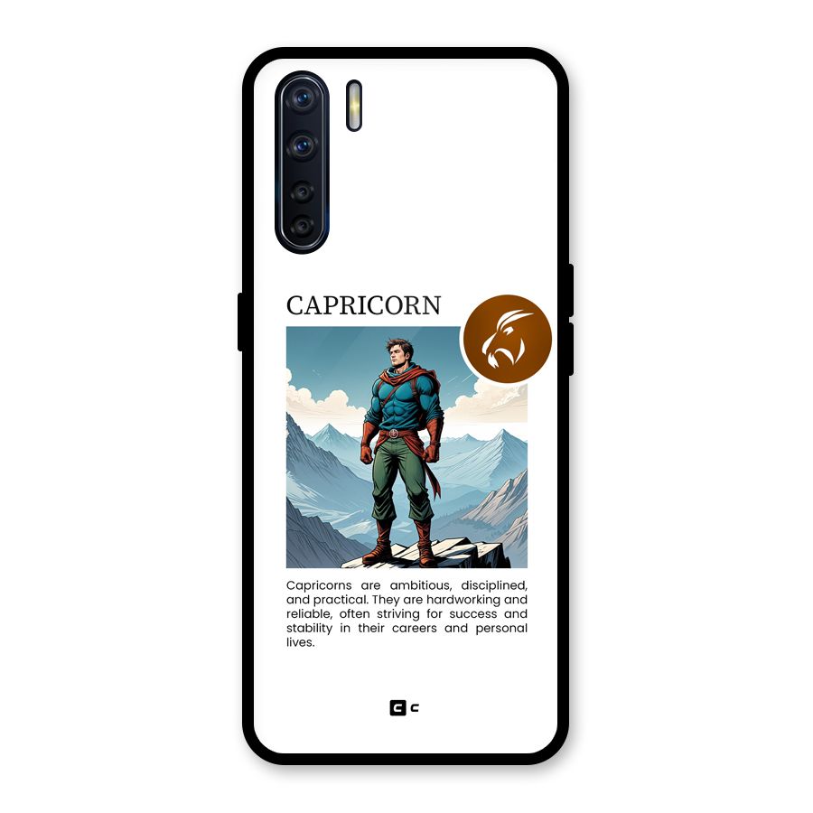 Clever Capricorn Glass Back Case for Oppo F15