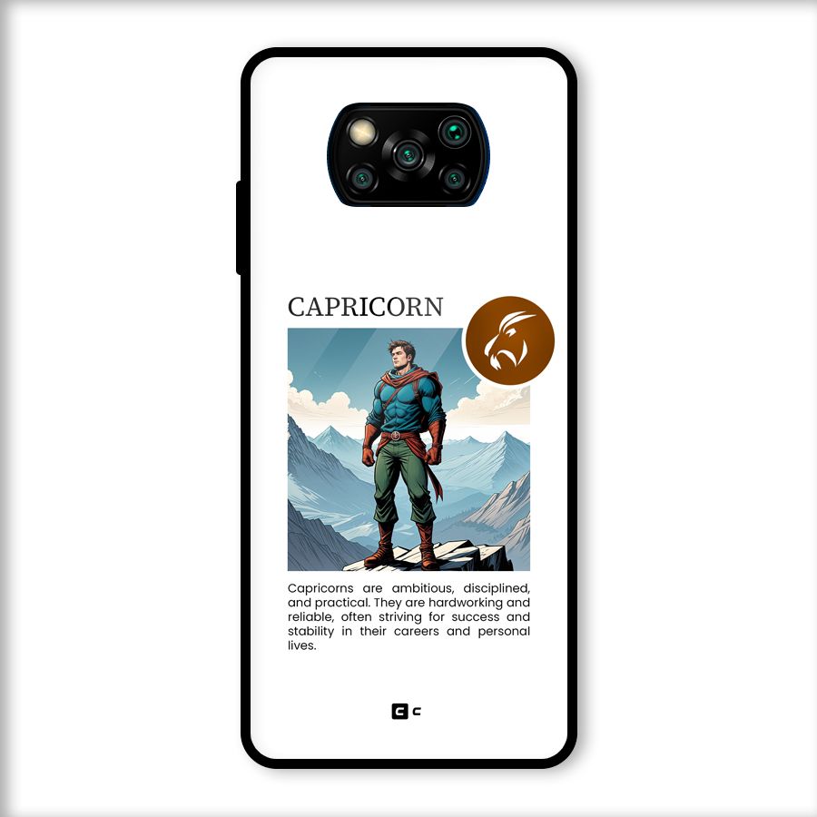 Clever Capricorn Glass Back Case for Poco X3