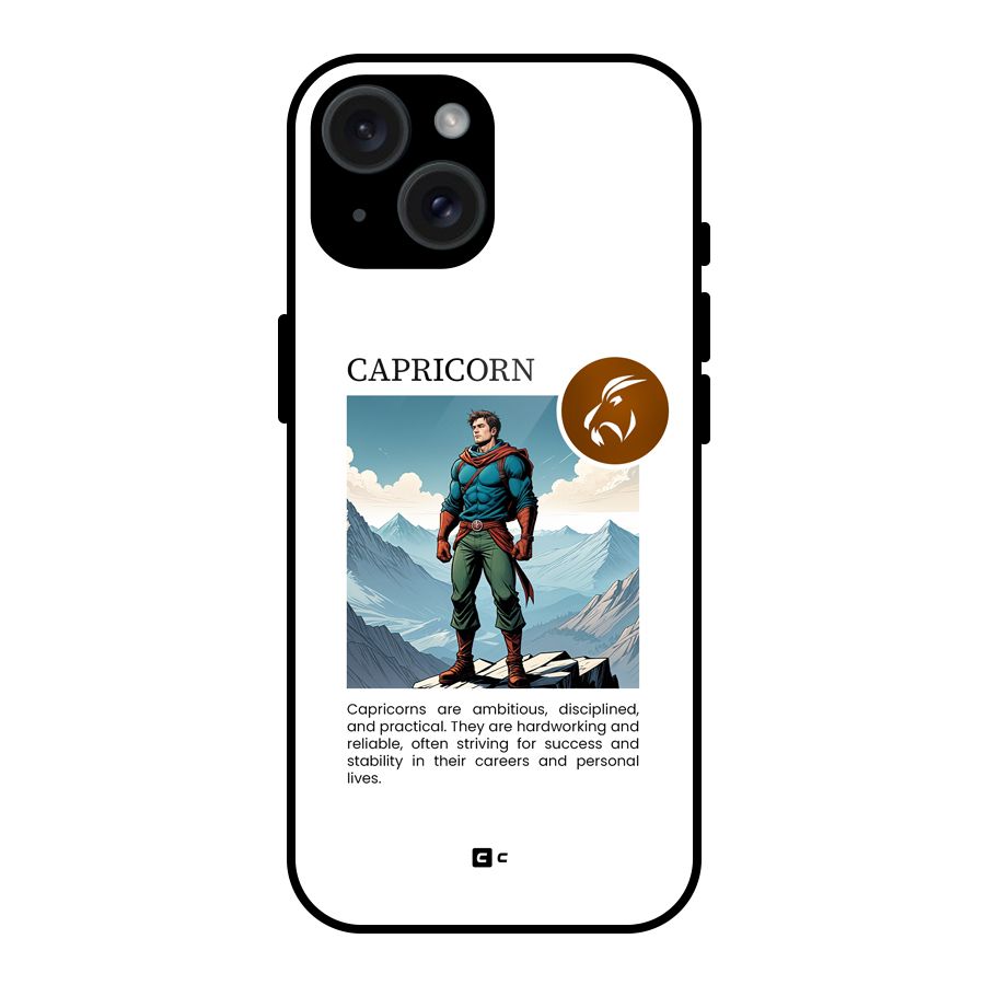 Clever Capricorn Glass Back Case for iPhone 15
