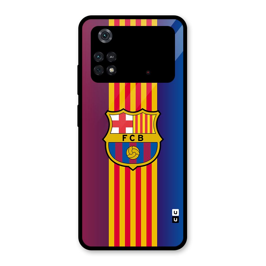 Club Barcelona Glass Back Case for Poco M4 Pro 4G