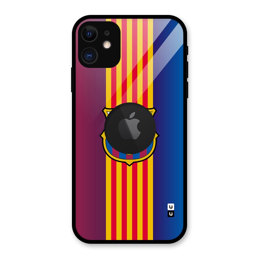 Club Barcelona Glass Back Case for iPhone 11 Logo Cut