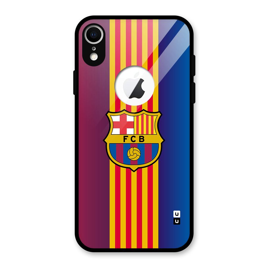 Club Barcelona Glass Back Case for iPhone XR Logo Cut