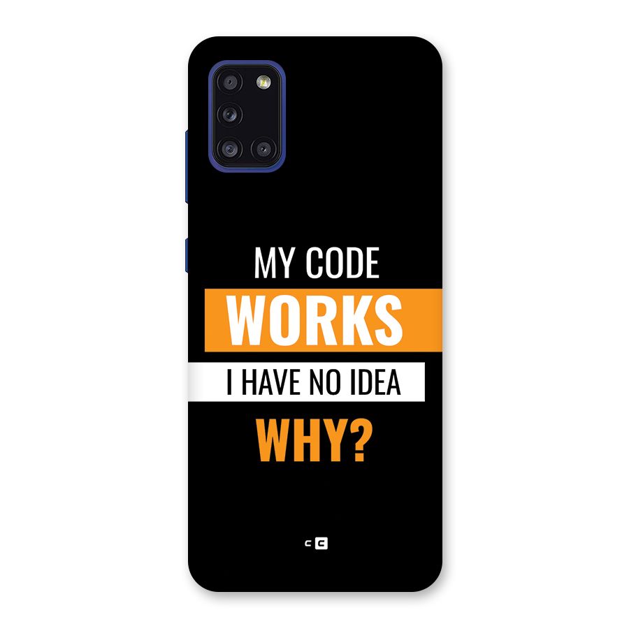 Coders Thought Back Case for Galaxy A31