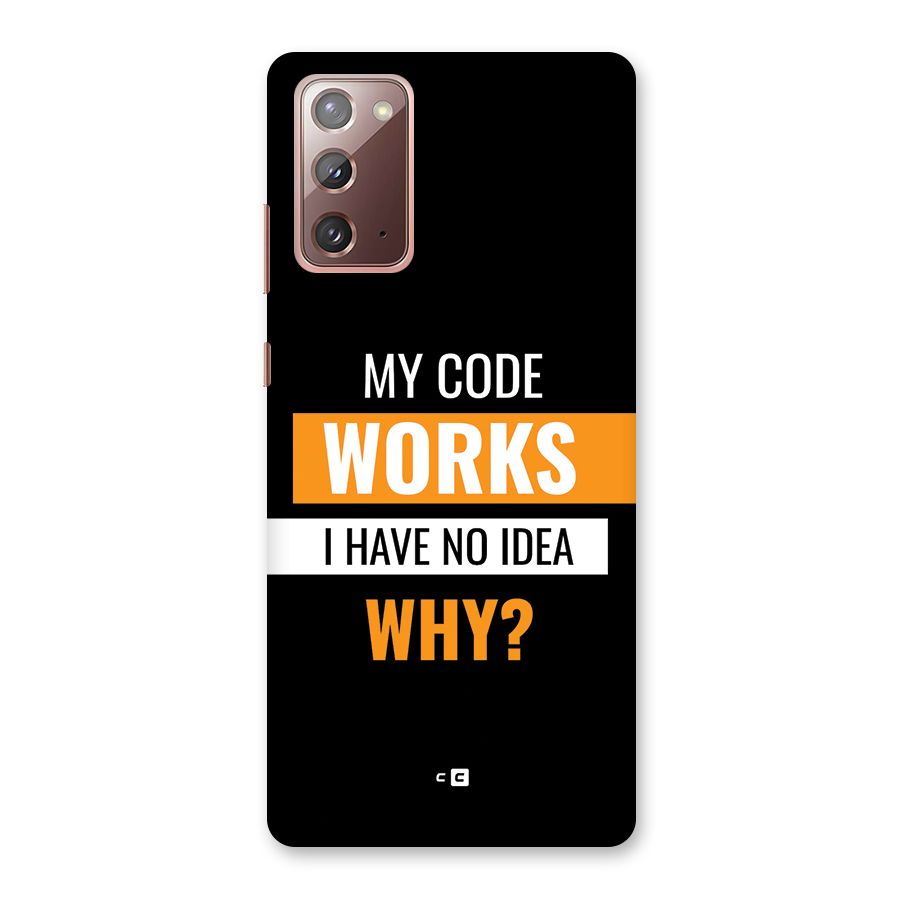 Coders Thought Back Case for Galaxy Note 20
