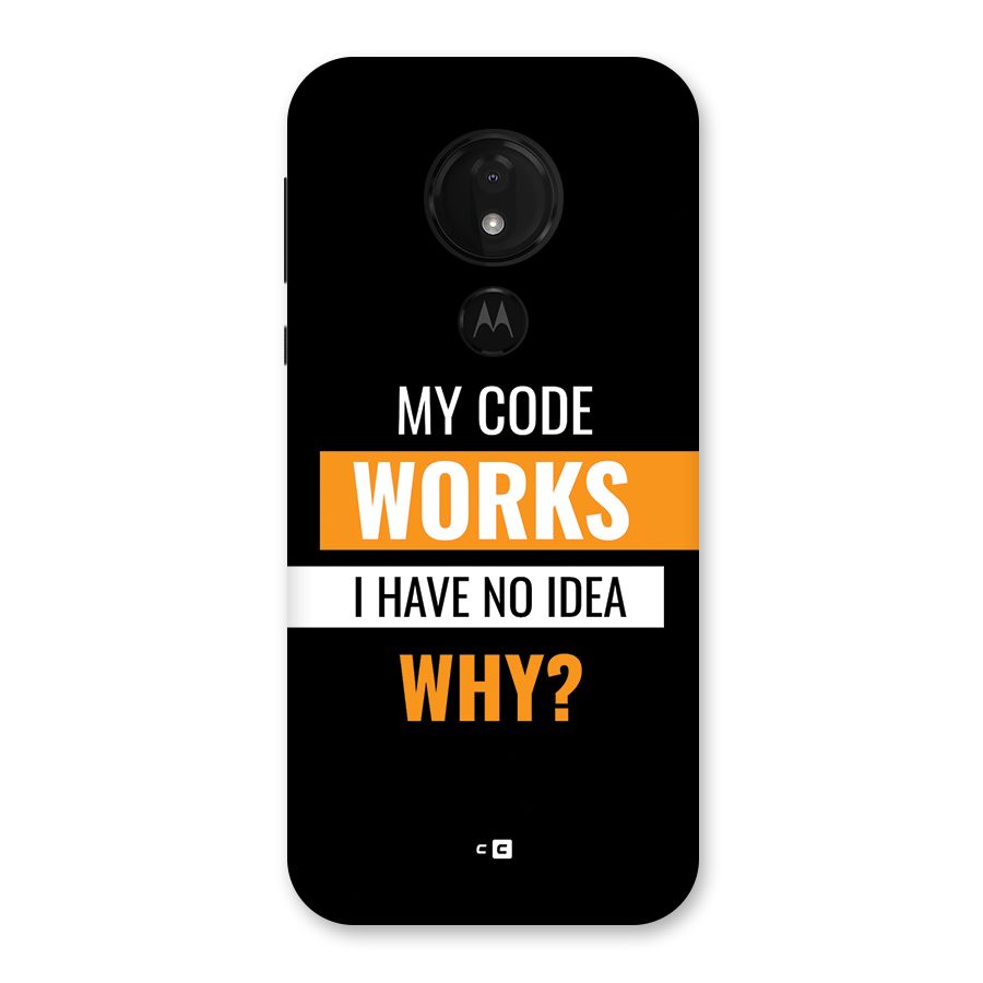 Coders Thought Back Case for Moto G7 Power
