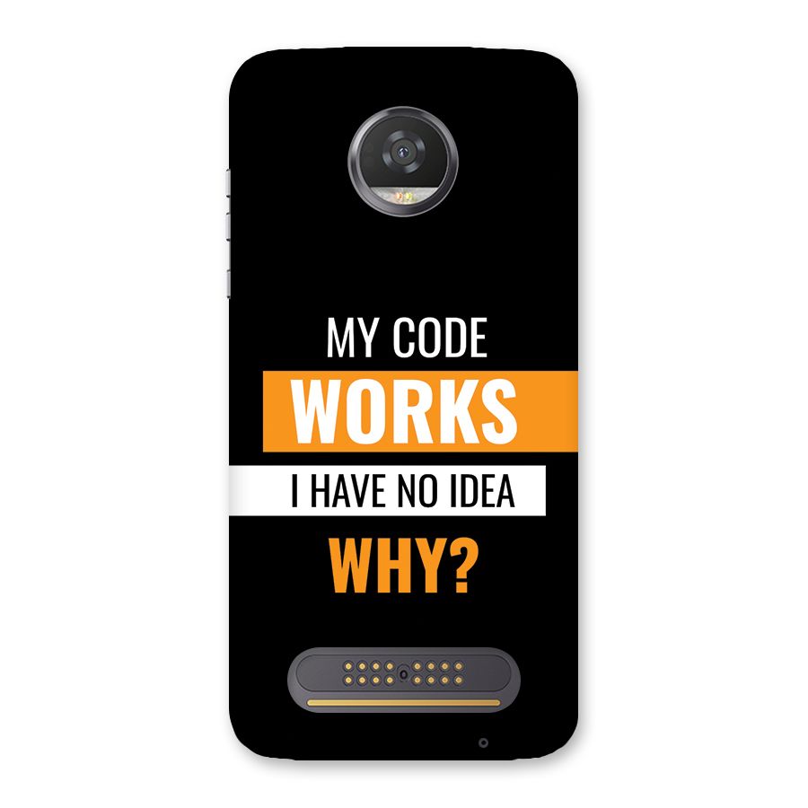 Coders Thought Back Case for Moto Z2 Play