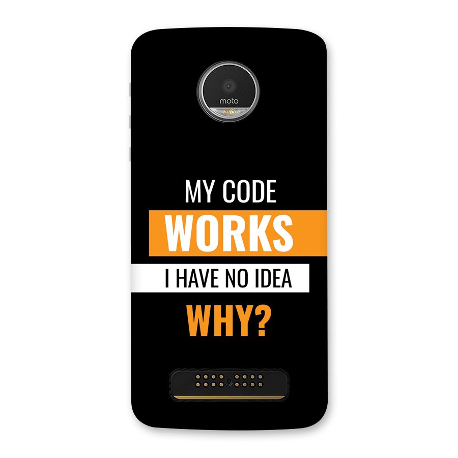 Coders Thought Back Case for Moto Z Play