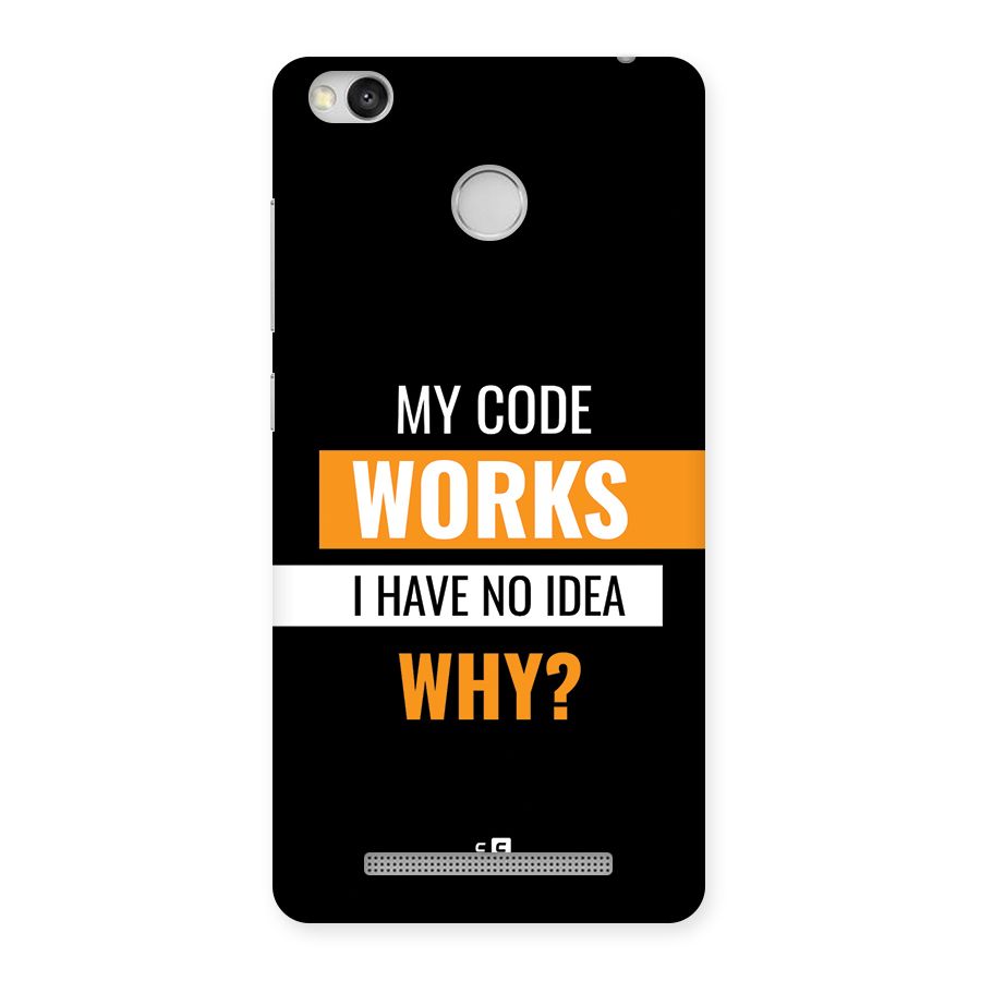 Coders Thought Back Case for Redmi 3S Prime