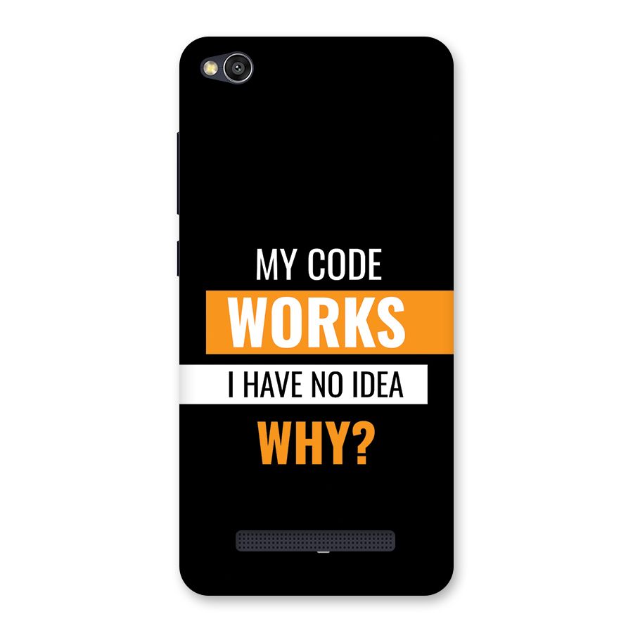 Coders Thought Back Case for Redmi 4A