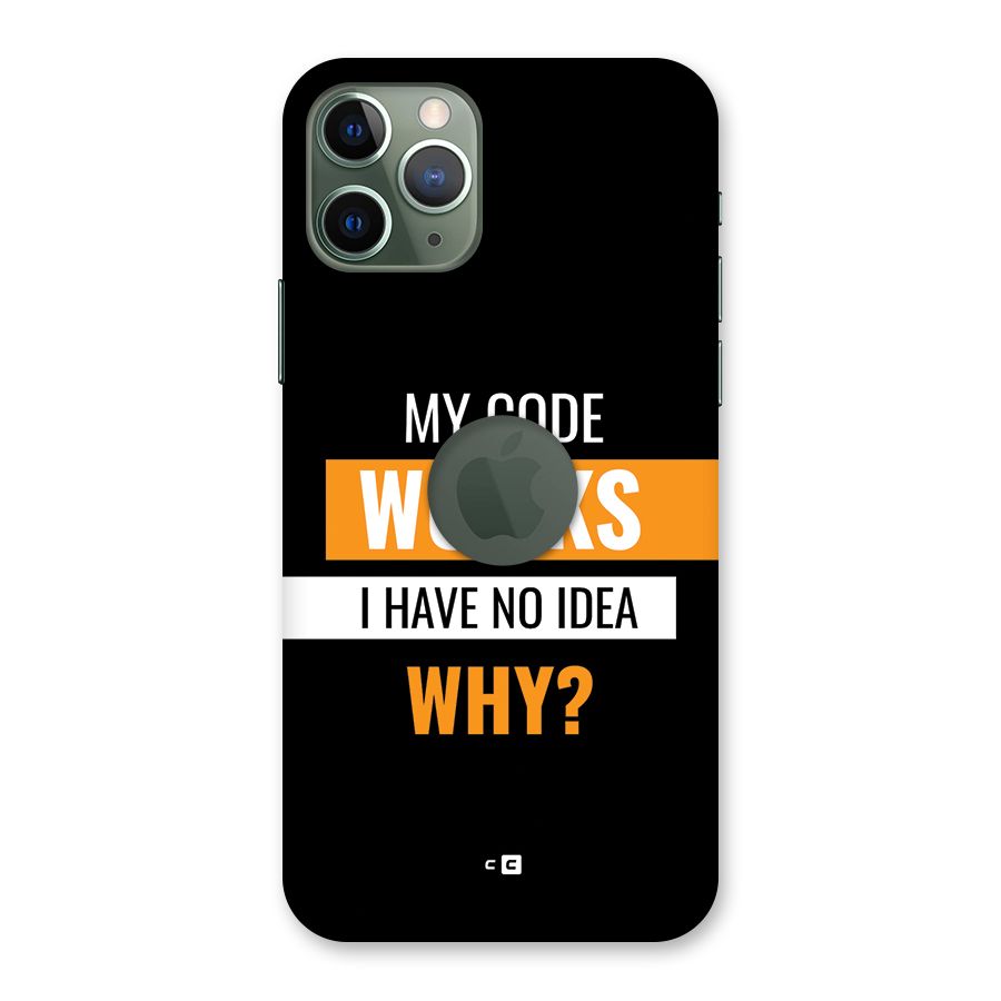 Coders Thought Back Case for iPhone 11 Pro Logo Cut