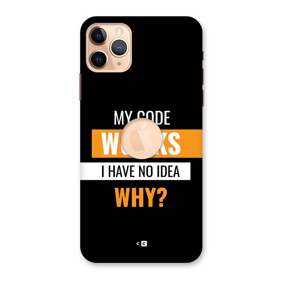 Coders Thought Back Case for iPhone 11 Pro Max Logo Cut