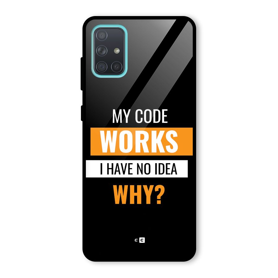 Coders Thought Glass Back Case for Galaxy A71