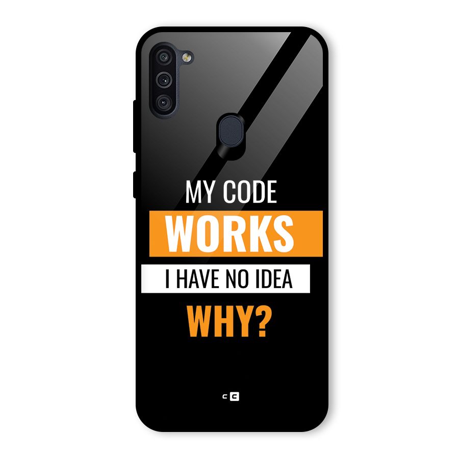 Coders Thought Glass Back Case for Galaxy M11
