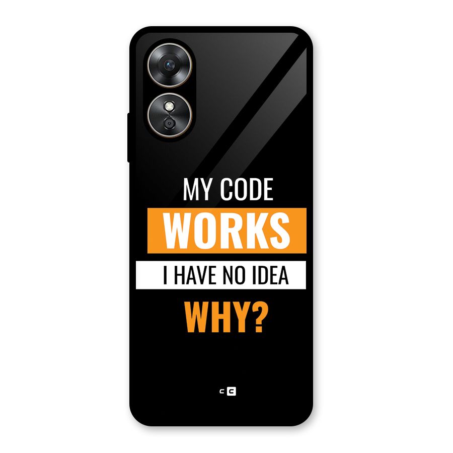 Coders Thought Glass Back Case for Oppo A17