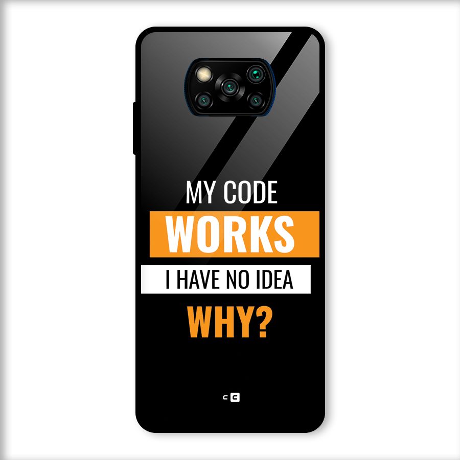 Coders Thought Glass Back Case for Poco X3
