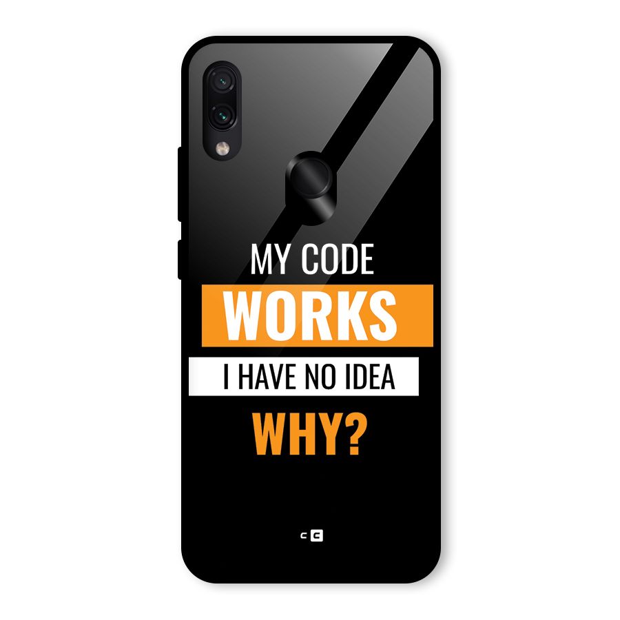Coders Thought Glass Back Case for Redmi Note 7 Pro