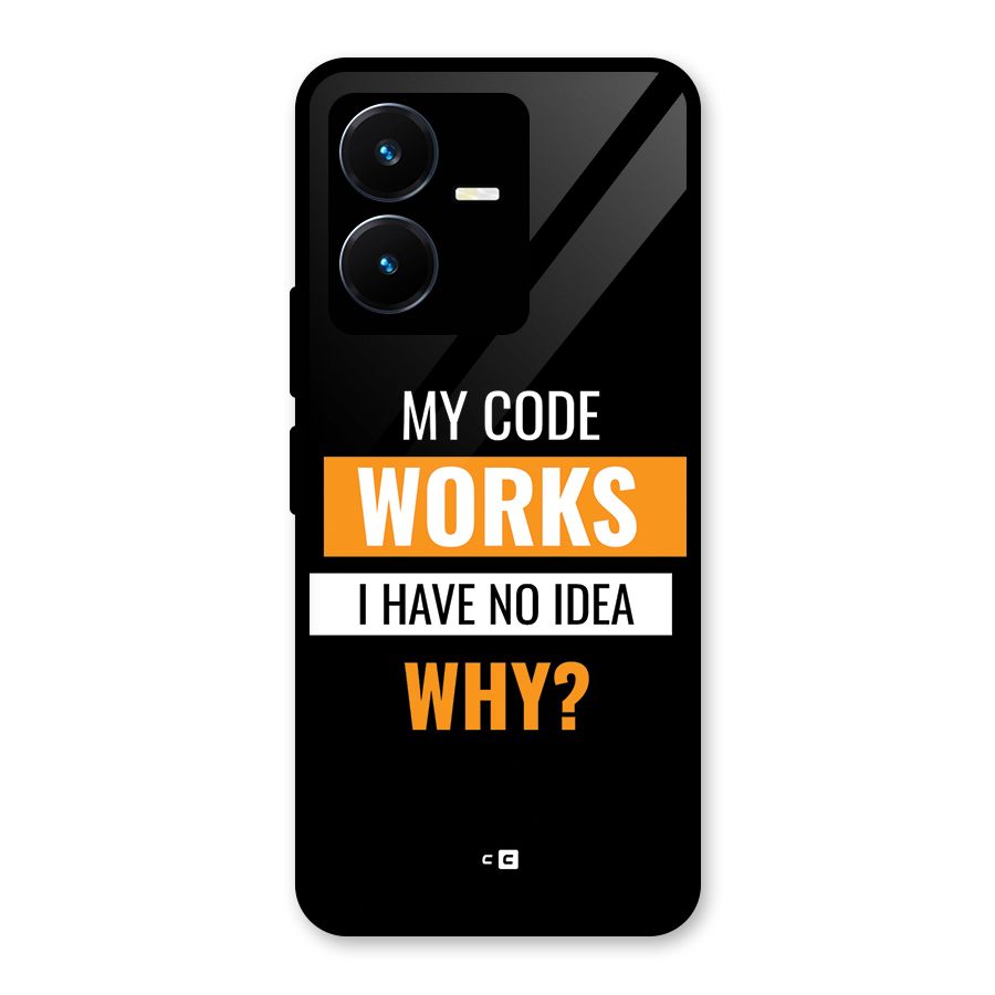 Coders Thought Glass Back Case for Vivo Y22s