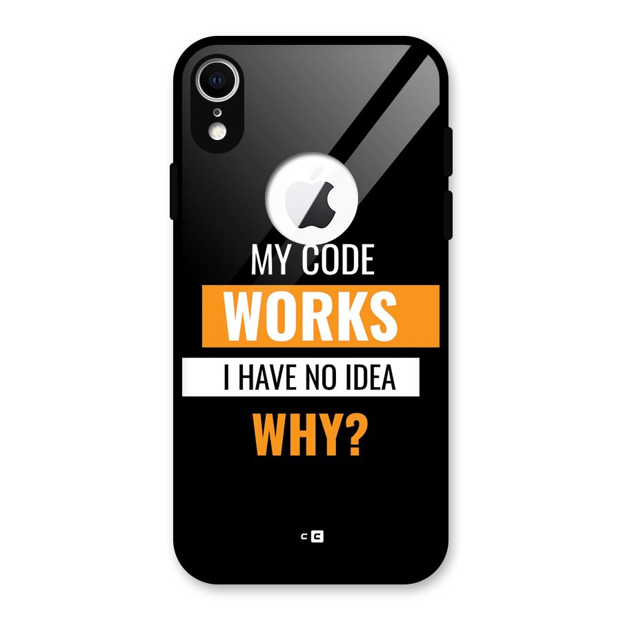 Coders Thought Glass Back Case for iPhone XR Logo Cut