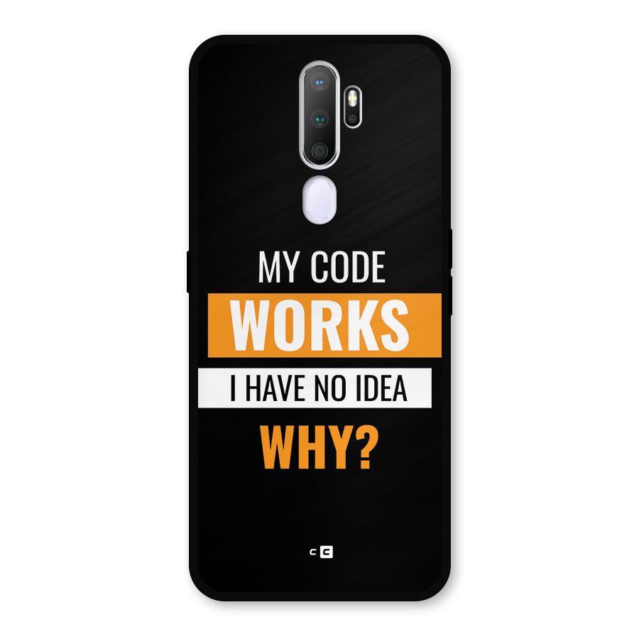 Coders Thought Metal Back Case for Oppo A9 (2020)