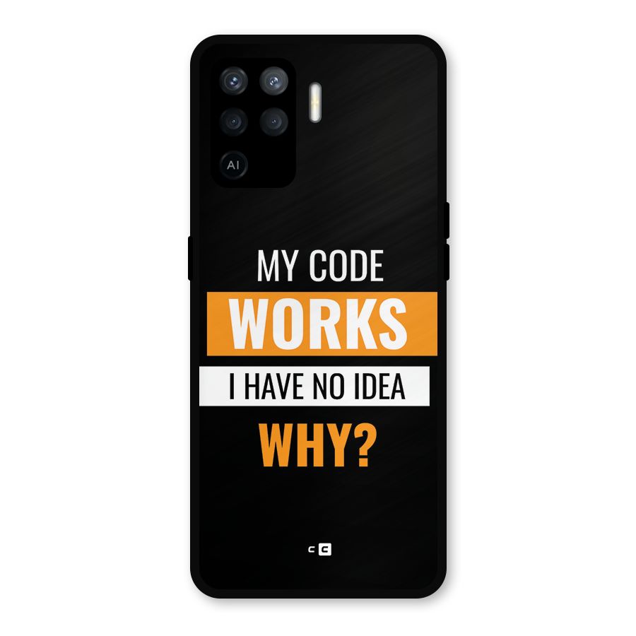 Coders Thought Metal Back Case for Oppo F19 Pro