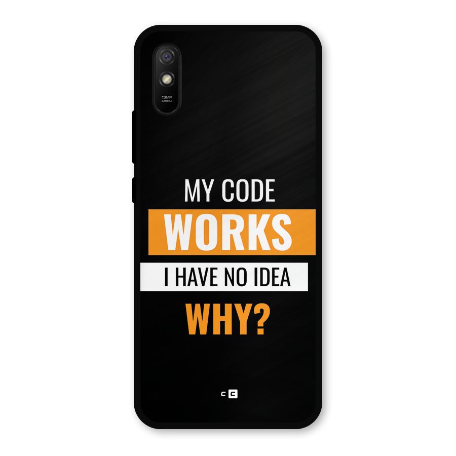 Coders Thought Metal Back Case for Redmi 9a