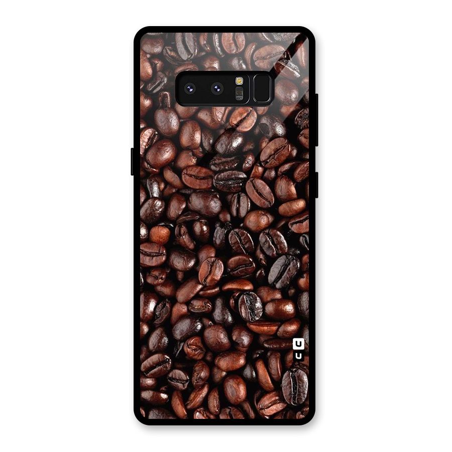 Coffee Beans Texture Glass Back Case for Galaxy Note 8