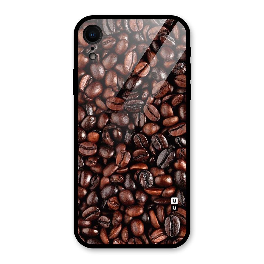 Coffee Beans Texture Glass Back Case for iPhone XR