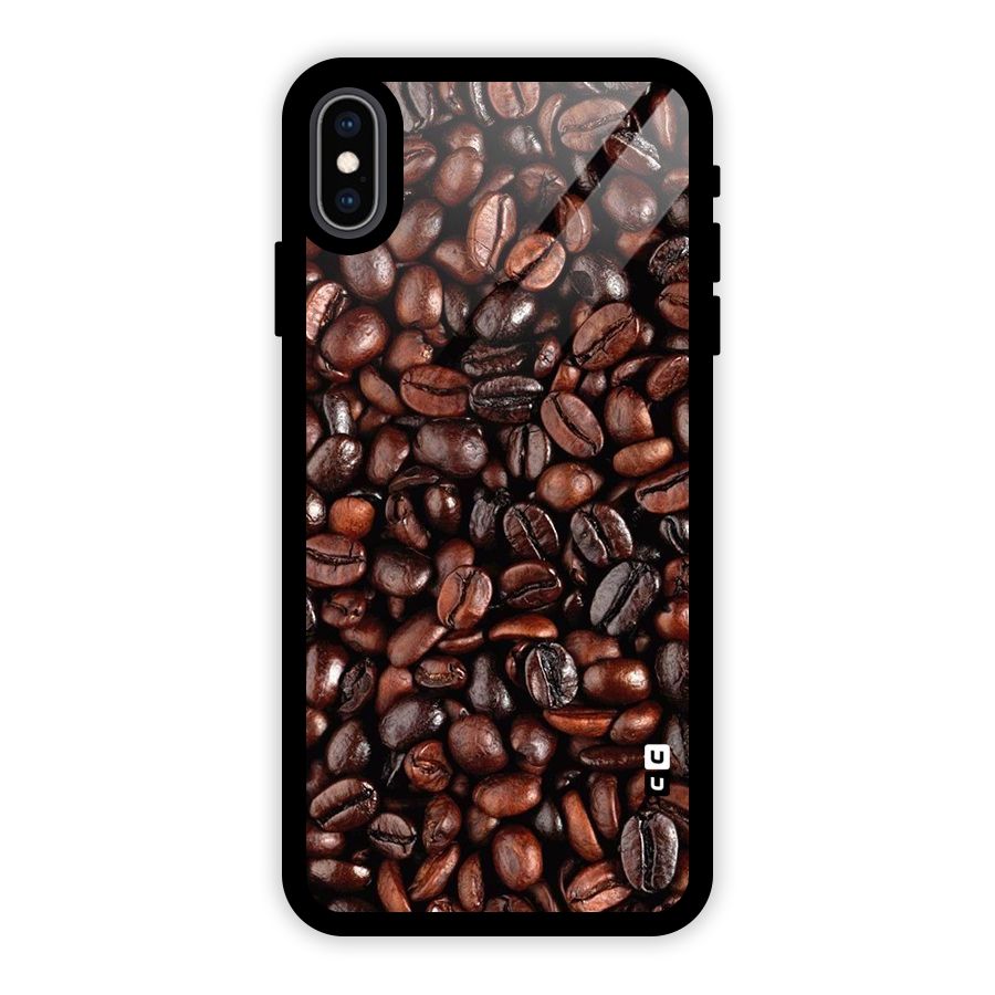 Coffee Beans Texture Glass Back Case for iPhone XS Max
