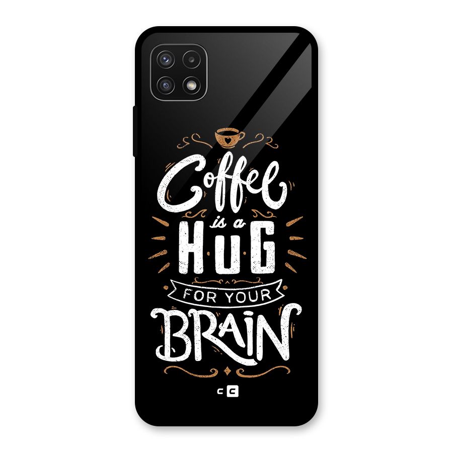 Coffee Brain Glass Back Case for Galaxy A22 5G