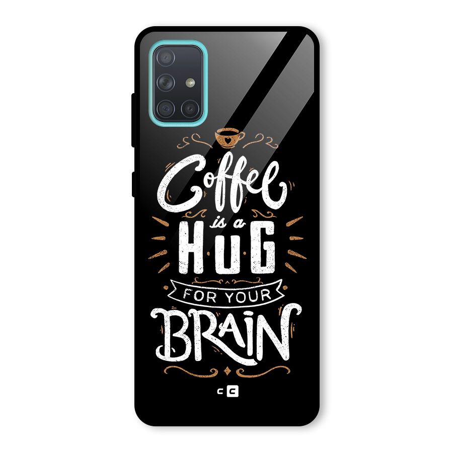 Coffee Brain Glass Back Case for Galaxy A71