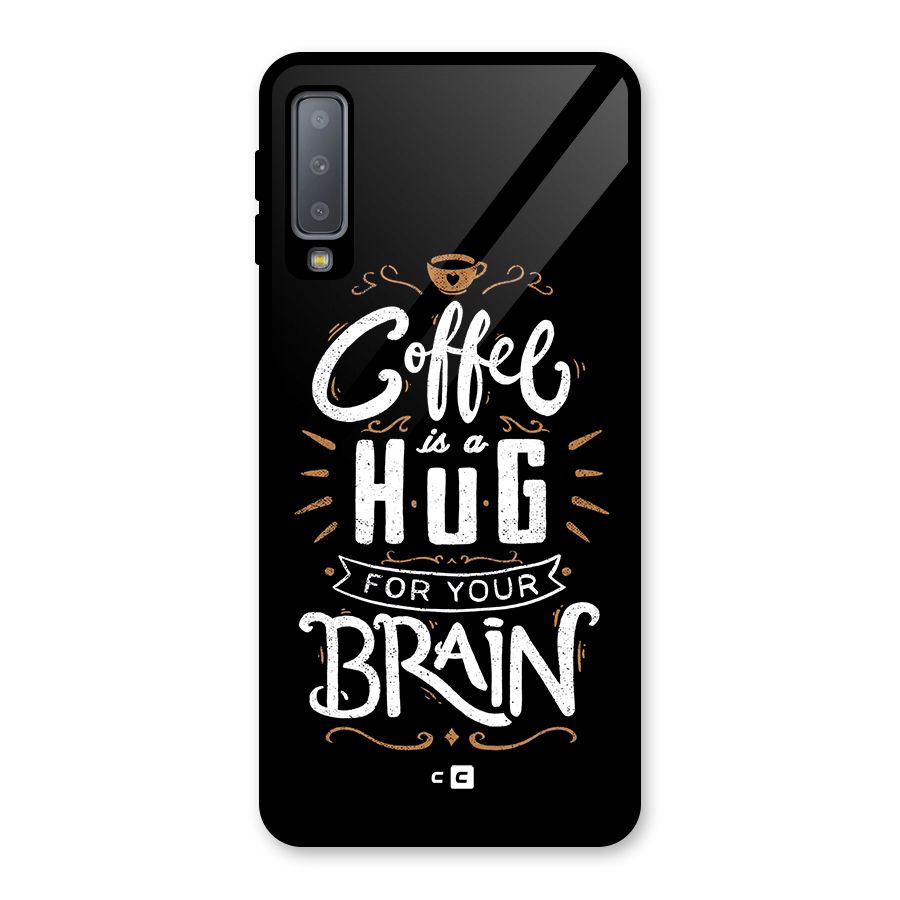 Coffee Brain Glass Back Case for Galaxy A7 (2018)