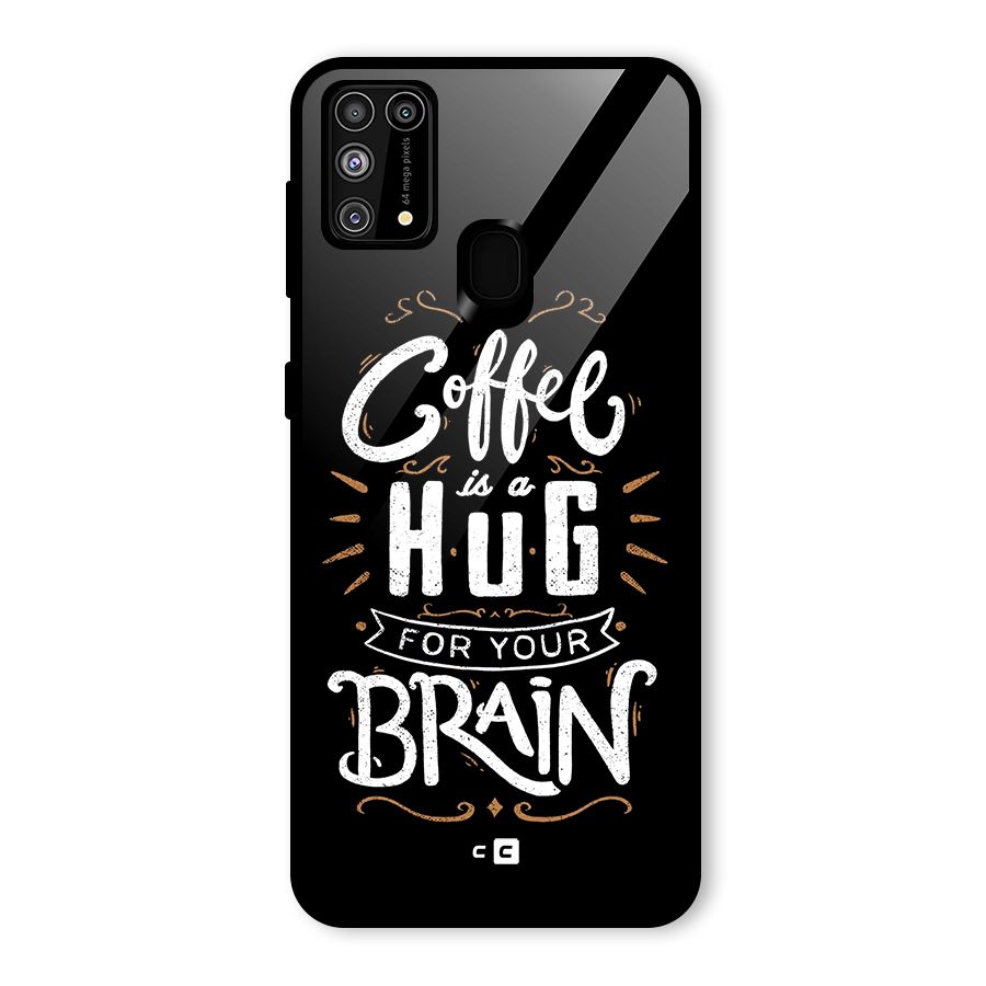 Coffee Brain Glass Back Case for Galaxy F41