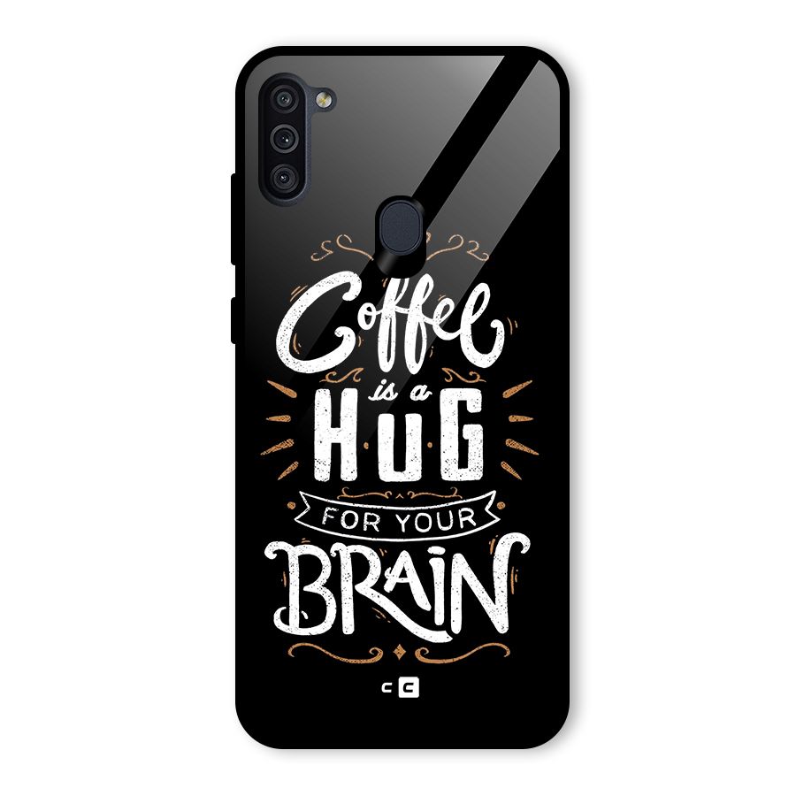 Coffee Brain Glass Back Case for Galaxy M11