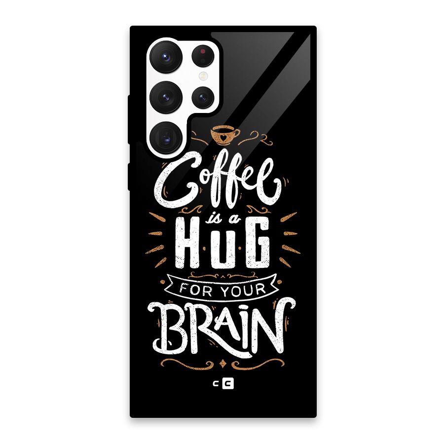 Coffee Brain Glass Back Case for Galaxy S22 Ultra 5G