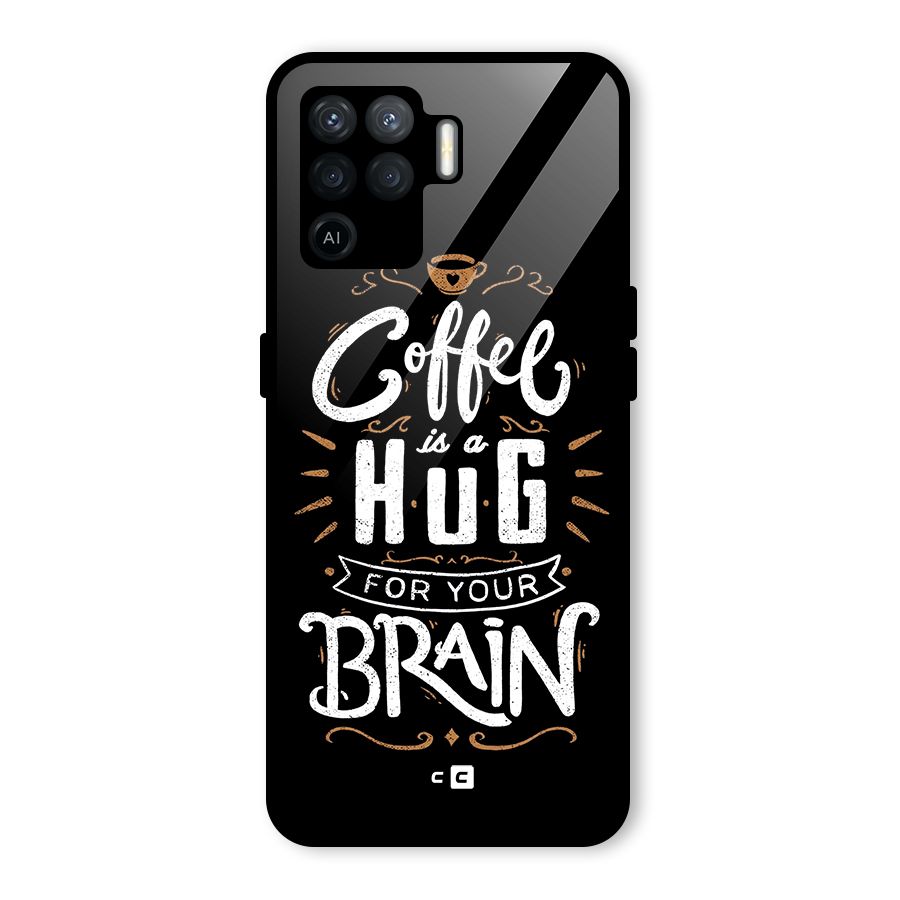 Coffee Brain Glass Back Case for Oppo F19 Pro