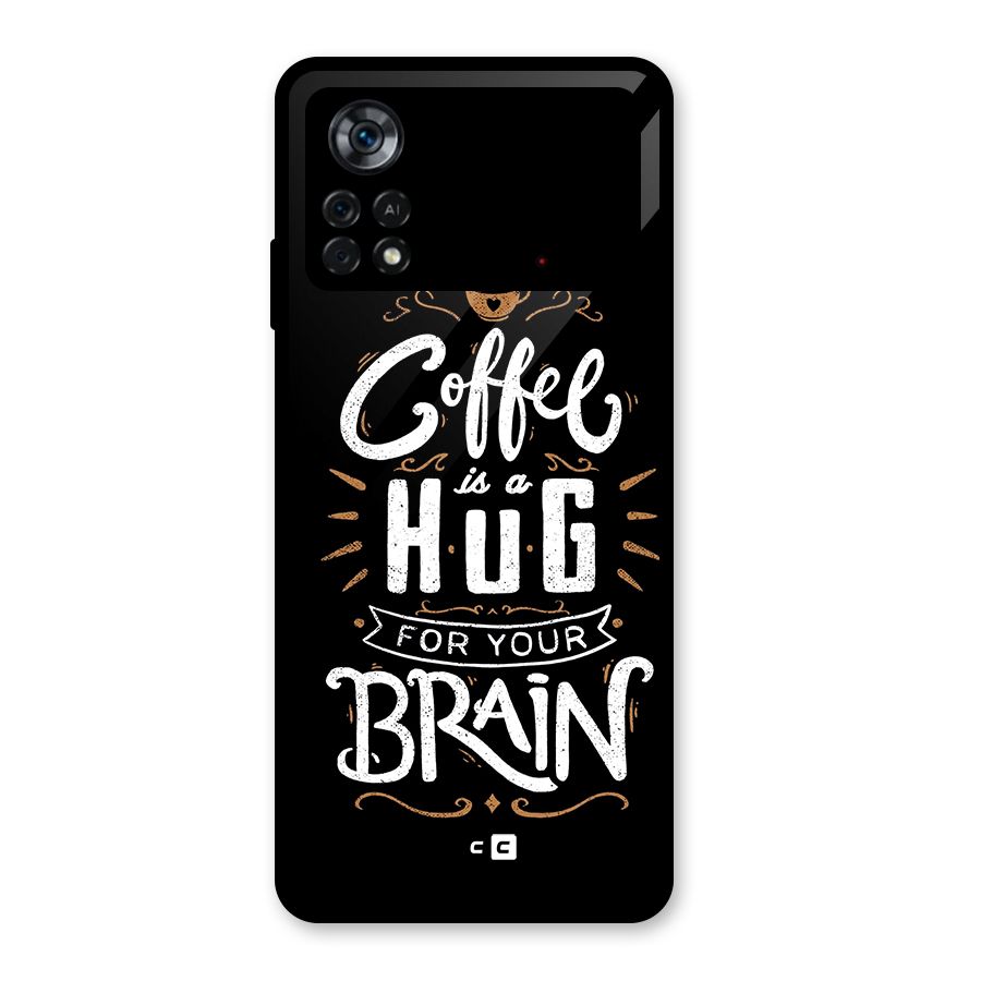 Coffee Brain Glass Back Case for Poco X4 Pro 5G