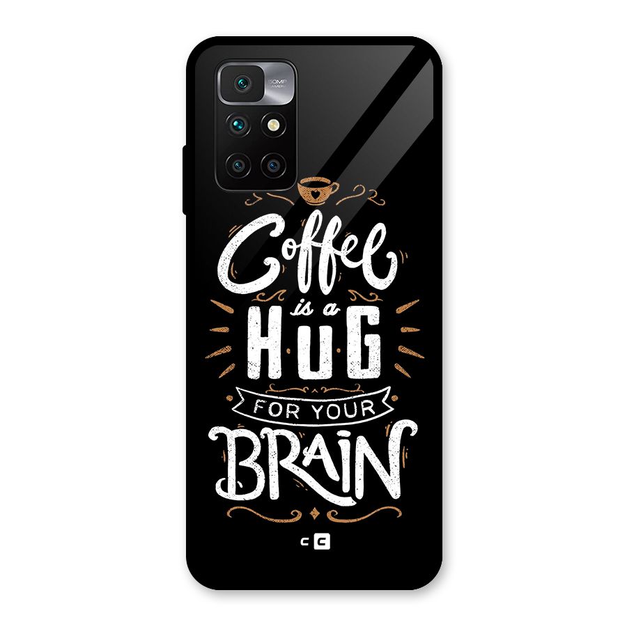 Coffee Brain Glass Back Case for Redmi 10 Prime
